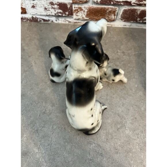 Vintage English Springer Spaniel Mother Dog Puppies W/ On Chain Japan (flaw) - Picture 8 of 11